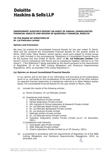 Thumbnail Dr Lal PathLabs
 Financial Statement 2021-2022