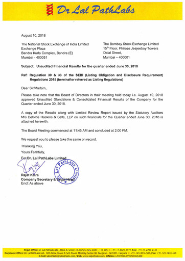 Thumbnail Dr Lal PathLabs
 Quarterly Report 2018-q1