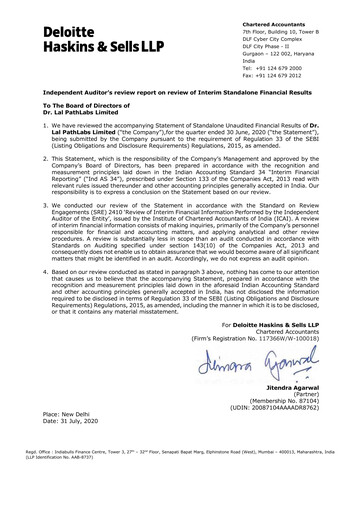 Thumbnail Dr Lal PathLabs
 Quarterly Report 2020-q1