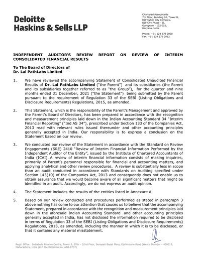 Thumbnail Dr Lal PathLabs
 Quarterly Report 2021-q3
