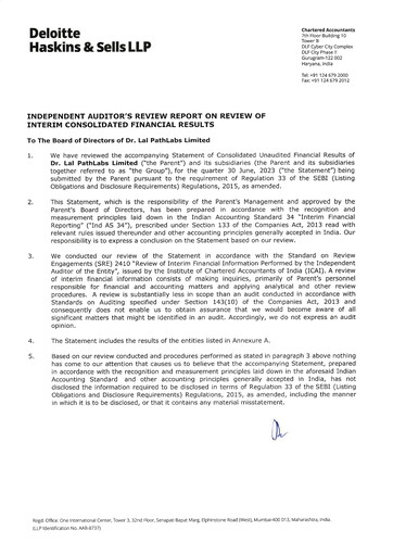 Thumbnail Dr Lal PathLabs
 Quarterly Report 2023-q1