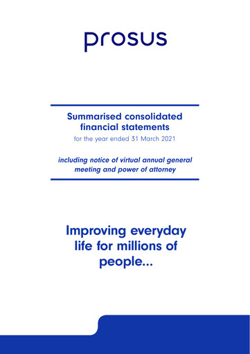 Thumbnail Prosus Financial Statement 2021