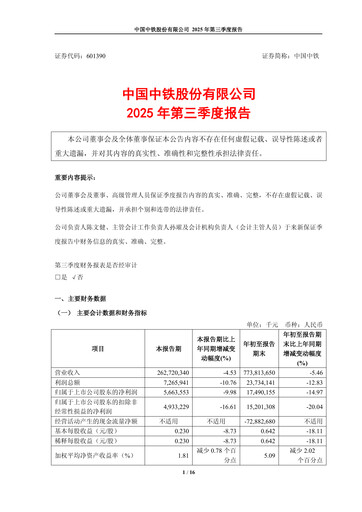 Thumbnail China Railway Group Quarterly Report 2025-q3