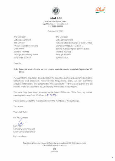 Miniature Atul Rapport trimestriel 2023-q2