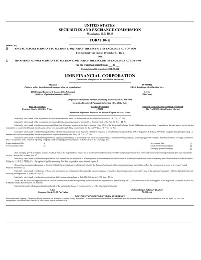 Thumbnail UMB Financial Annual Report 2024