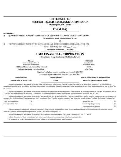 Thumbnail UMB Financial Quarterly Report 2024-q3