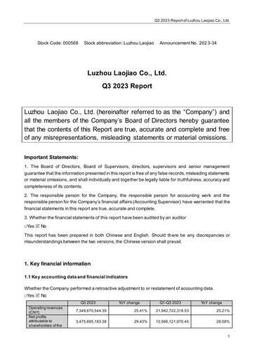 Thumbnail Luzhou Laojiao Quarterly Report 2023-q3