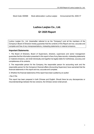 Thumbnail Luzhou Laojiao Quarterly Report 2025-q1