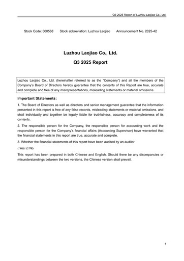 Thumbnail Luzhou Laojiao Quarterly Report 2025-q3