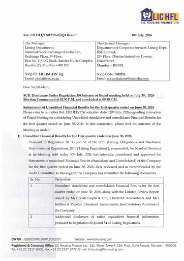 Thumbnail LIC Housing Finance
 Quarterly Report 2026-q1