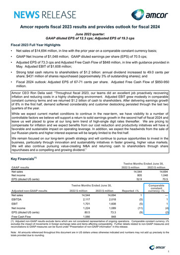 Thumbnail Amcor Financial Report 2023