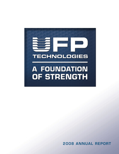 Thumbnail UFP Technologies
 Annual Report 2008