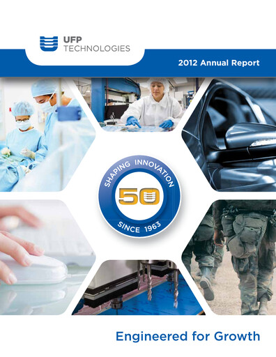 Thumbnail UFP Technologies
 Annual Report 2012