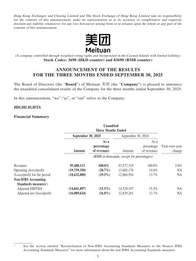 Thumbnail Meituan Financial Statement 2025-q3