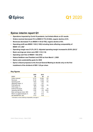 Vorschaubild Epiroc Quartalsbericht 2020-q1