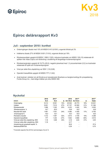 Thumbnail Epiroc Quarterly Report 2018-q3