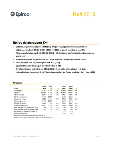 Thumbnail Epiroc Quarterly Report 2019-q4