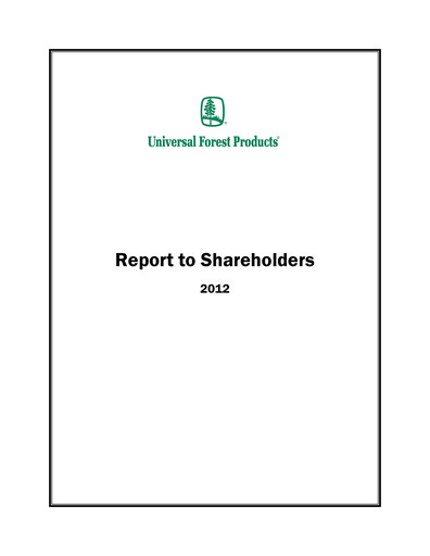 Thumbnail UFP Industries
 Annual Report 2012