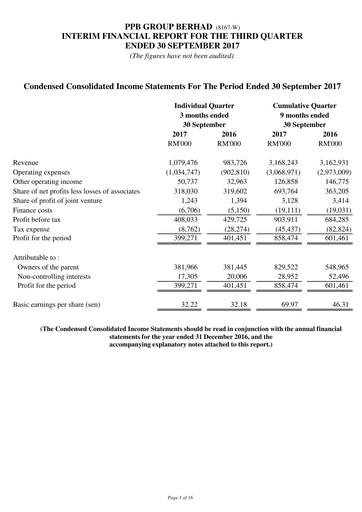 Thumbnail PPB Group Berhad Quarterly Report 2017-q3