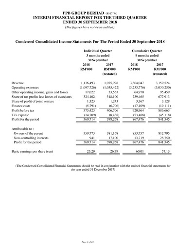 Thumbnail PPB Group Berhad Quarterly Report 2018-q3