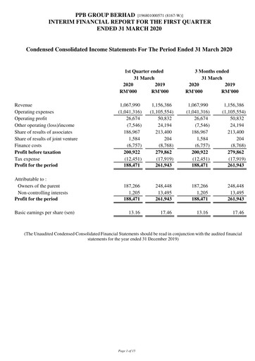 Thumbnail PPB Group Berhad Quarterly Report 2020-q1
