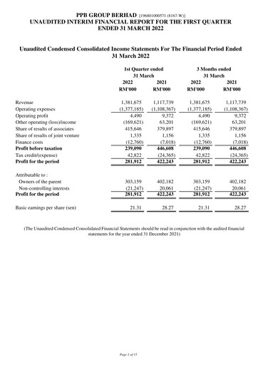 Thumbnail PPB Group Berhad Quarterly Report 2022-q1