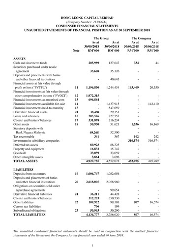 Thumbnail Hong Leong Capital Quarterly Report 2018-q3
