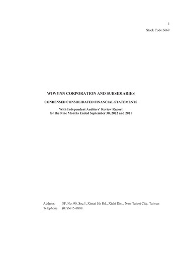 Thumbnail Wiwynn Quarterly Report 2022-q3