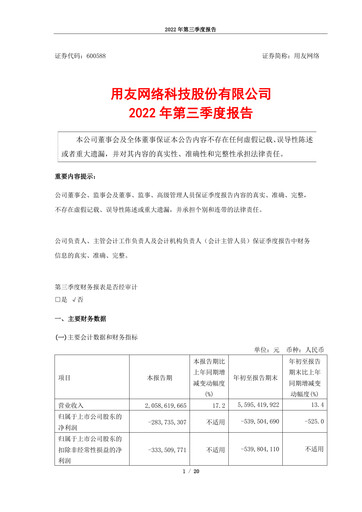 Thumbnail Yonyou Quarterly Report 2022-q3