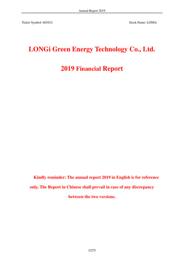 Thumbnail LONGi Green Energy Technology Annual Report 2019