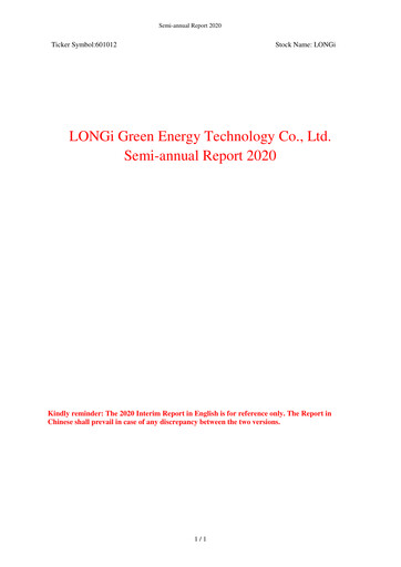Thumbnail LONGi Green Energy Technology Half-year Report 2020-h1