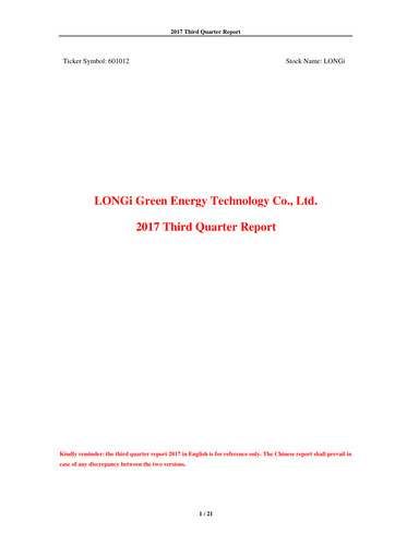 Thumbnail LONGi Green Energy Technology Quarterly Report 2017-q3