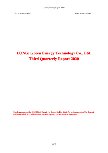 Thumbnail LONGi Green Energy Technology Quarterly Report 2020-q3
