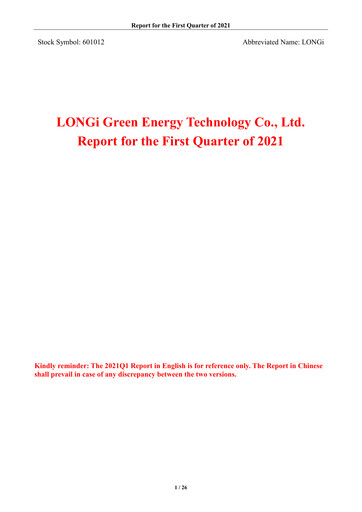 Thumbnail LONGi Green Energy Technology Quarterly Report 2021-q1