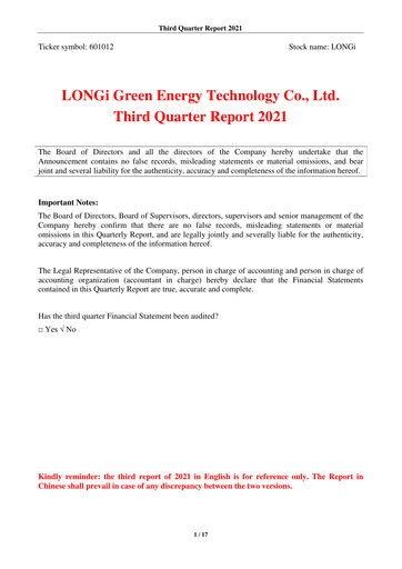 Thumbnail LONGi Green Energy Technology Quarterly Report 2021-q3