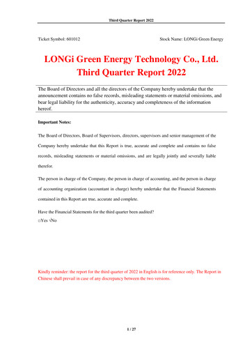 Thumbnail LONGi Green Energy Technology Quarterly Report 2022-q3