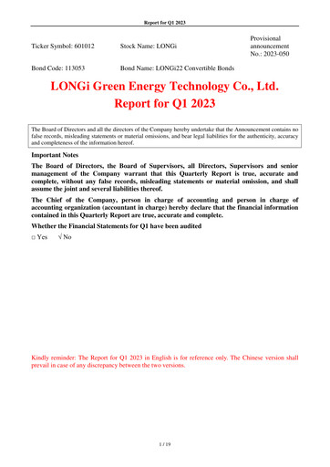 Thumbnail LONGi Green Energy Technology Quarterly Report 2023-q1