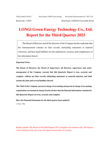 Thumbnail LONGi Green Energy Technology Quarterly Report 2023-q3