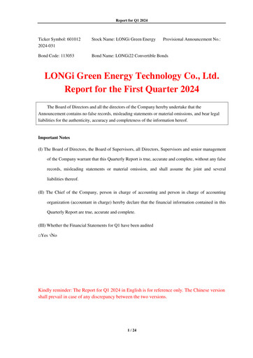 Thumbnail LONGi Green Energy Technology Quarterly Report 2024-q1