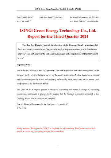 Thumbnail LONGi Green Energy Technology Quarterly Report 2024-q3