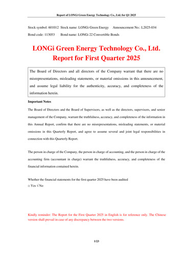 Thumbnail LONGi Green Energy Technology Quarterly Report 2025-q1