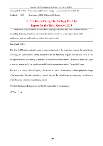 Thumbnail LONGi Green Energy Technology Quarterly Report 2025-q3