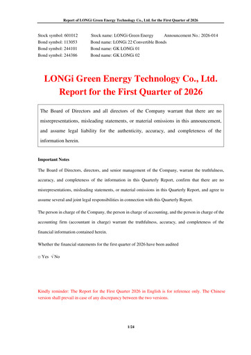 Thumbnail LONGi Green Energy Technology Quarterly Report 2026-q1