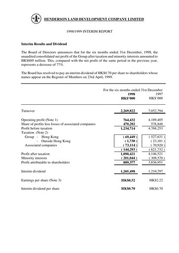 Thumbnail Henderson Land Development
 Half-year Report 1998-1999