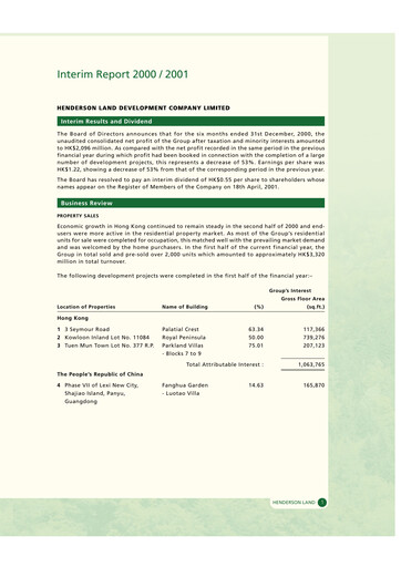 Thumbnail Henderson Land Development
 Half-year Report 2000-2001