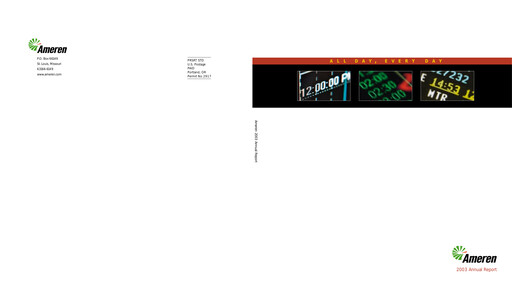 Thumbnail Ameren
 Annual Report 2003