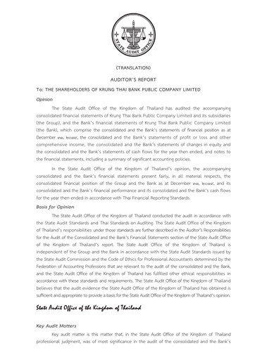 Thumbnail Krung Thai Bank Financial Statement 2019