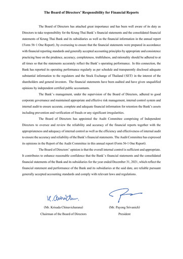 Thumbnail Krung Thai Bank Financial Statement 2021