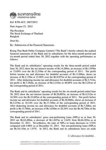 Thumbnail Krung Thai Bank Quarterly Report 2012-q2