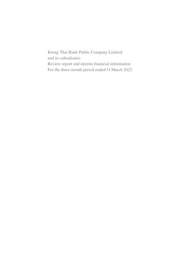 Thumbnail Krung Thai Bank Quarterly Report 2022-q1